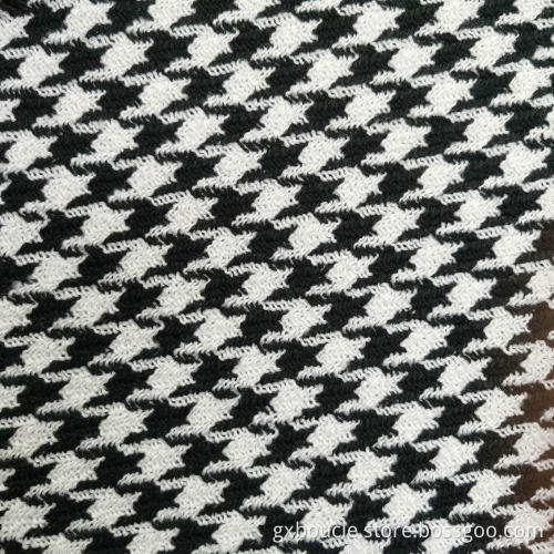 Boucle poly houndstooth design fabric